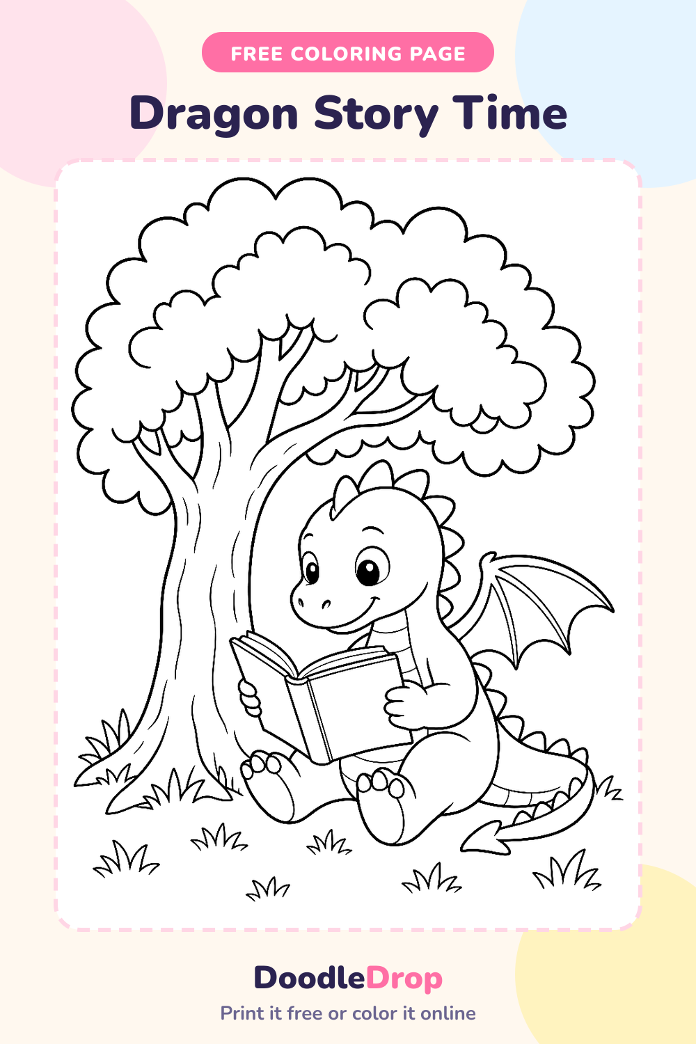 Dragon Story Time coloring page Pinterest pin