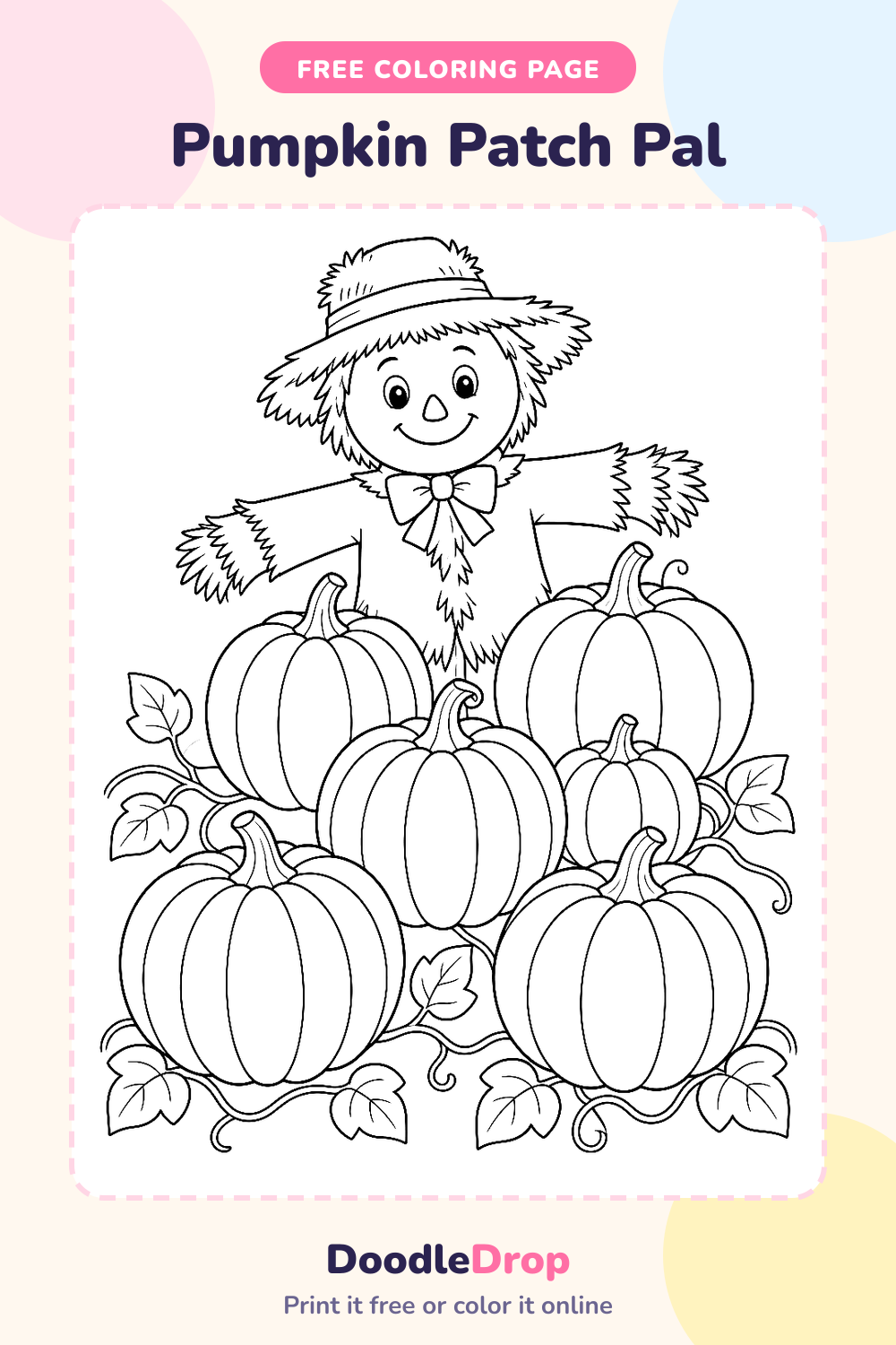 Pumpkin Patch Pal coloring page Pinterest pin